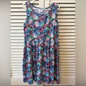 Colorful Leaf Pattern Kids Dress